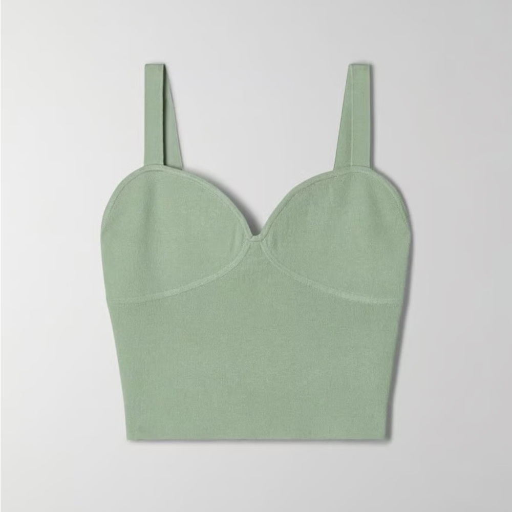 Aritzia Wilfred Green Sicily Sweater Tank Top
